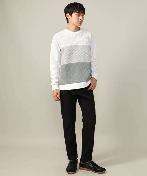 a.v.v（アーヴェヴェ）の「【大人に着映える】フクレジャカードプルオーバー（Tシャツ/カットソー・メンズ・アイボリー/ブラック/ホワイト・44/46/48/50/52）」の4枚目の写真