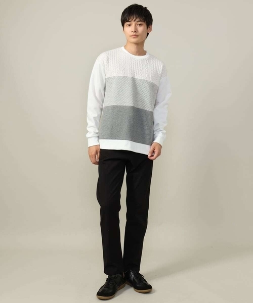 a.v.v（アーヴェヴェ）の「【大人に着映える】フクレジャカードプルオーバー（Tシャツ/カットソー・メンズ・アイボリー/ブラック/ホワイト・44/46/48/50/52）」の6枚目の写真