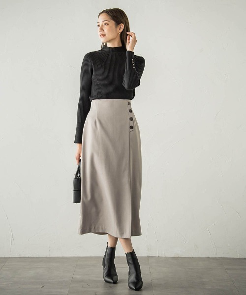 ketty(ケティ)の「ヒートハイネックプルオーバー≪手洗い可能≫(ニット/セーター・レディース・レッド/パープル/アイボリー/ブラック/オフホワイト/ブラウン・M)」の10枚目の写真