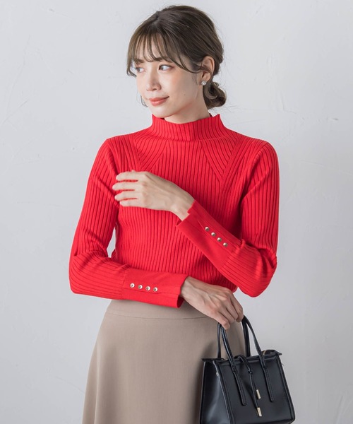ketty(ケティ)の「ヒートハイネックプルオーバー≪手洗い可能≫(ニット/セーター・レディース・レッド/パープル/アイボリー/ブラック/オフホワイト/ブラウン・M)」の14枚目の写真