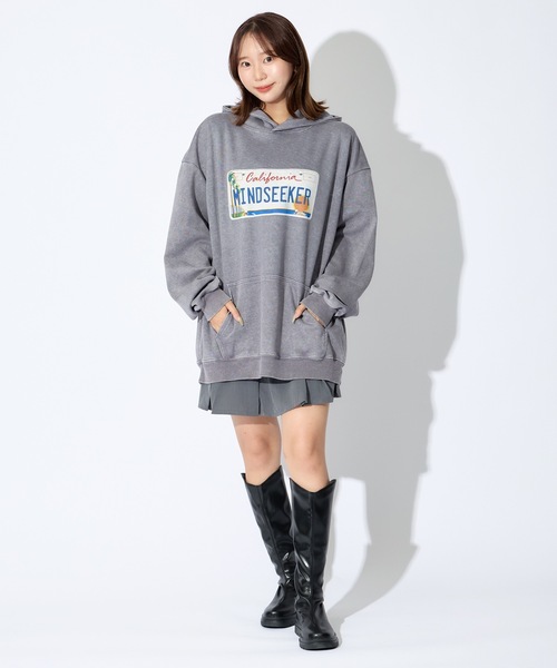 mindseeker（マインドシーカー）の「Number Plate Light Hoodie（パーカー・メンズ・ブラック/パープル/グレー・M/XL/L）」の4枚目の写真