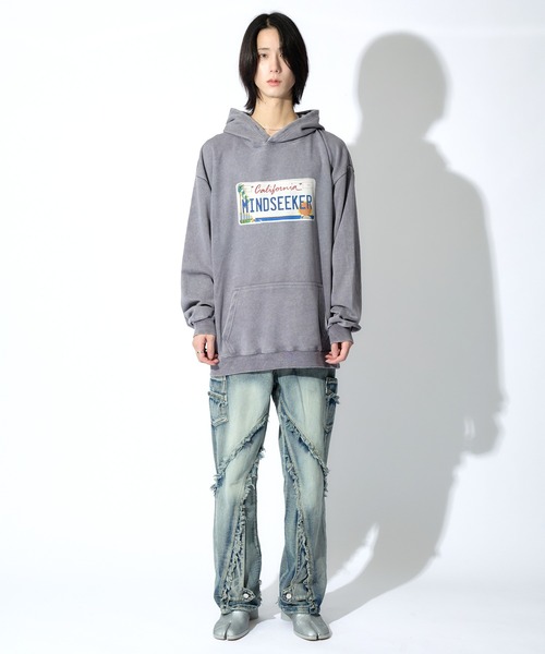mindseeker（マインドシーカー）の「Number Plate Light Hoodie（パーカー・メンズ・ブラック/パープル/グレー・M/XL/L）」の18枚目の写真