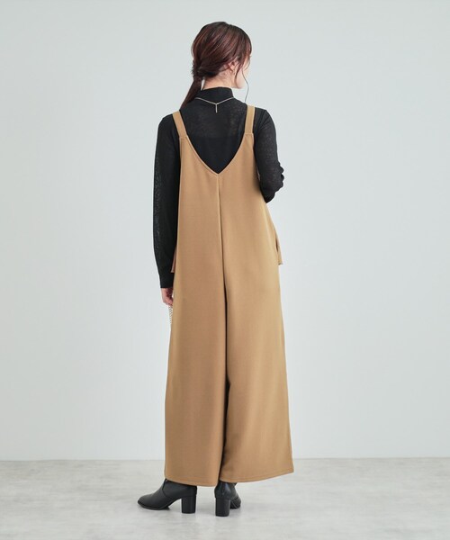 Doudou フリル付きブラウンサロペット Doudou フリル付きブラウンサロペット WEB限定】 フリルビスチェキャミ