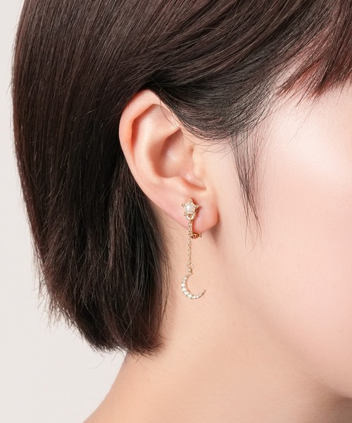 LANVIN en Bleu(ランバンオンブルー)の「月モチーフ スウィングイヤリング(イヤリング・レディース・シルバー/ゴールド・ONE SIZE)」の13枚目の写真