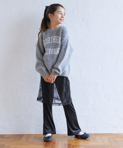 coca(coca)(コカ)の「キッズ チュールスカートレイヤードパンツ(その他パンツ・キッズ・アイボリー/ブラック・150/140/120/130)」の3枚目の写真