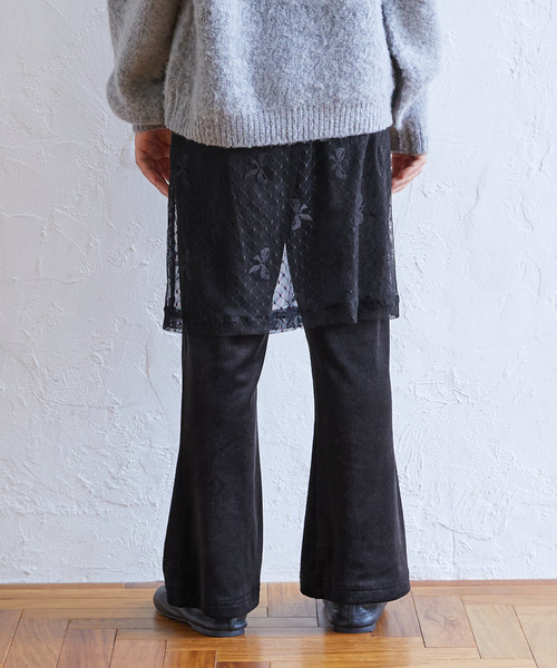 coca(coca)(コカ)の「キッズ チュールスカートレイヤードパンツ(その他パンツ・キッズ・アイボリー/ブラック・150/140/120/130)」の6枚目の写真
