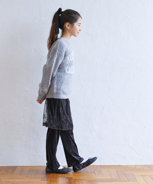 coca(coca)(コカ)の「キッズ チュールスカートレイヤードパンツ(その他パンツ・キッズ・アイボリー/ブラック・150/140/120/130)」の5枚目の写真