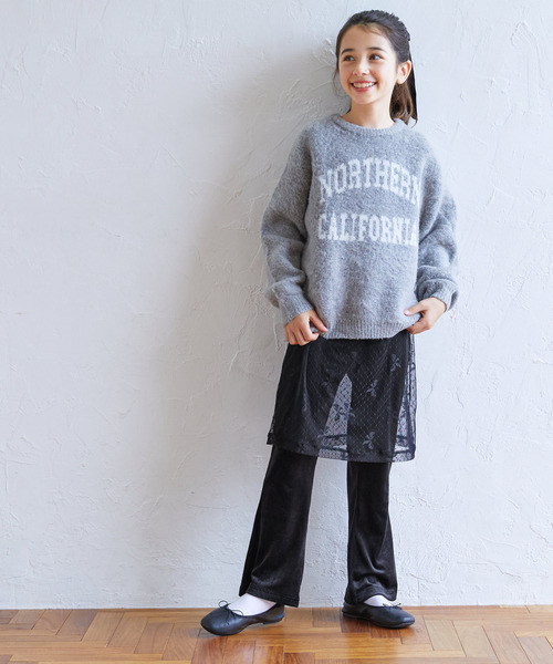 coca(coca)(コカ)の「キッズ チュールスカートレイヤードパンツ(その他パンツ・キッズ・アイボリー/ブラック・150/140/120/130)」の4枚目の写真