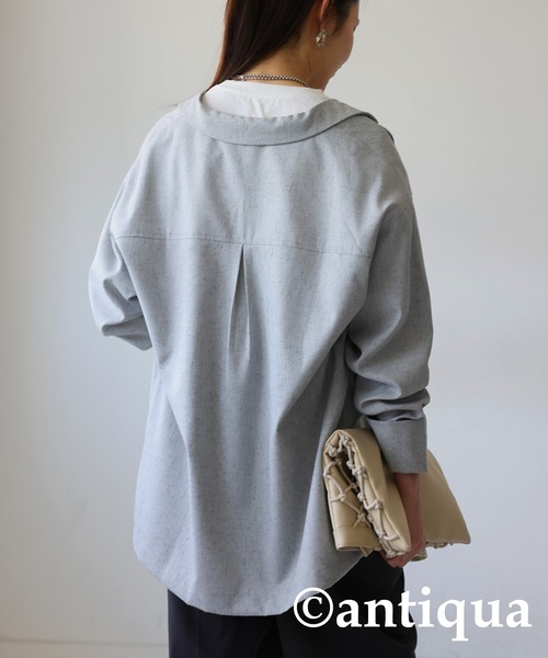antiqua(アンティカ)の「テーラードジャケット(テーラードジャケット・レディース・ライトグレー/ナチュラル・ONESIZE)」の7枚目の写真