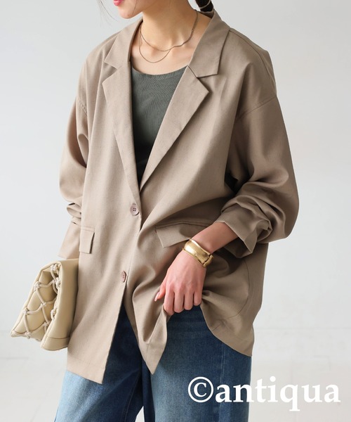 antiqua(アンティカ)の「テーラードジャケット(テーラードジャケット・レディース・ライトグレー/ナチュラル・ONESIZE)」の11枚目の写真