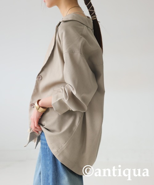 antiqua(アンティカ)の「テーラードジャケット(テーラードジャケット・レディース・ライトグレー/ナチュラル・ONESIZE)」の12枚目の写真