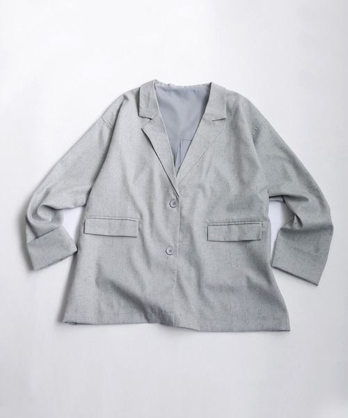 antiqua(アンティカ)の「テーラードジャケット(テーラードジャケット・レディース・ライトグレー/ナチュラル・ONESIZE)」の16枚目の写真