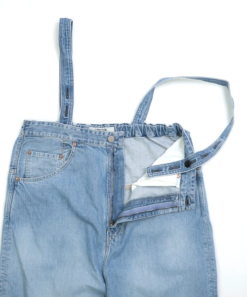 OMNIGOD（オムニゴッド）の「[OMNIGOD womens / オムニゴッド] 10ozデニム 5Pハンギングパンツ（サロペット/オーバーオール・レディース・ライトインディゴブルー・FREE）」の10枚目の写真