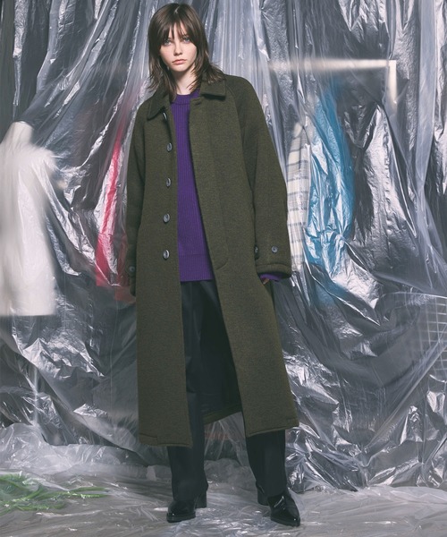MAISON SPECIAL（メゾンスペシャル）の「《UNISEX》【Italian Dead Stock Fabric】Prime-Over Soutien Collar Coat/プライムオーバーステンカラーコート【MAISON SPECIAL/メゾンスペシャル】（ステンカラーコート・メンズ・ブラウン/カーキ/ブラック・2/1）」の6枚目の写真