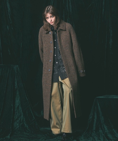 MAISON SPECIAL（メゾンスペシャル）の「《UNISEX》【Italian Dead Stock Fabric】Prime-Over Soutien Collar Coat/プライムオーバーステンカラーコート【MAISON SPECIAL/メゾンスペシャル】（ステンカラーコート・メンズ・ブラウン/カーキ/ブラック・2/1）」の5枚目の写真