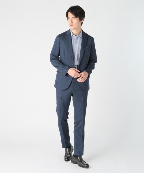 CROWDED CLOSET（クラウデッドクローゼット）の「Reflax スラブツイルスラックスパンツ（スラックス・メンズ・ブルー/チャコールグレー/ネイビー・01/02/03/04）」の7枚目の写真