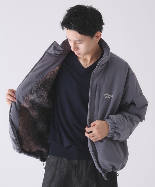 Broken Base スタンドネック中綿ブルゾン ダウン ネイビー broken base スタンドネック中綿ブルゾンネイビーM