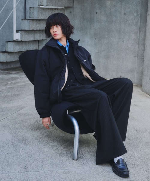 ADDED STAND NECK BOA BLOUSON / スタンドネック裏ボア中綿ブルゾン