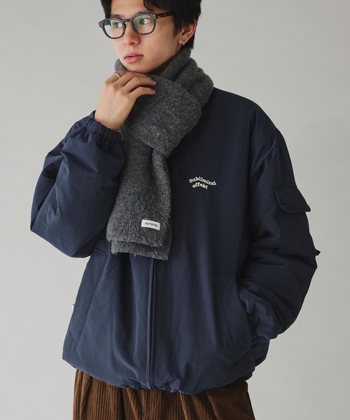 ADDED STAND NECK BOA BLOUSON / スタンドネック裏ボア中綿ブルゾン