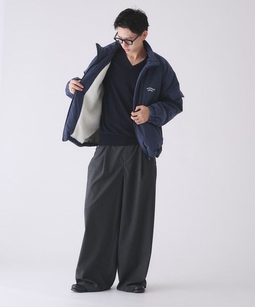 ADDED STAND NECK BOA BLOUSON / スタンドネック裏ボア中綿ブルゾン