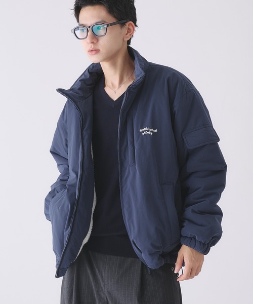 ADDED STAND NECK BOA BLOUSON / スタンドネック裏ボア中綿ブルゾン