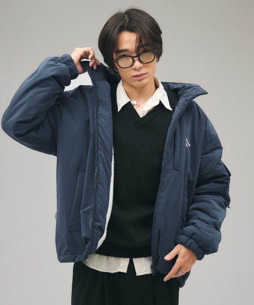 ADDED STAND NECK BOA BLOUSON / スタンドネック裏ボア中綿ブルゾン