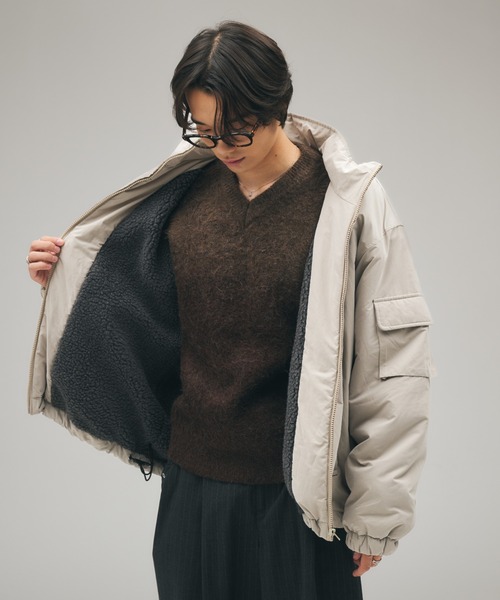 ADDED STAND NECK BOA BLOUSON / スタンドネック裏ボア中綿ブルゾン