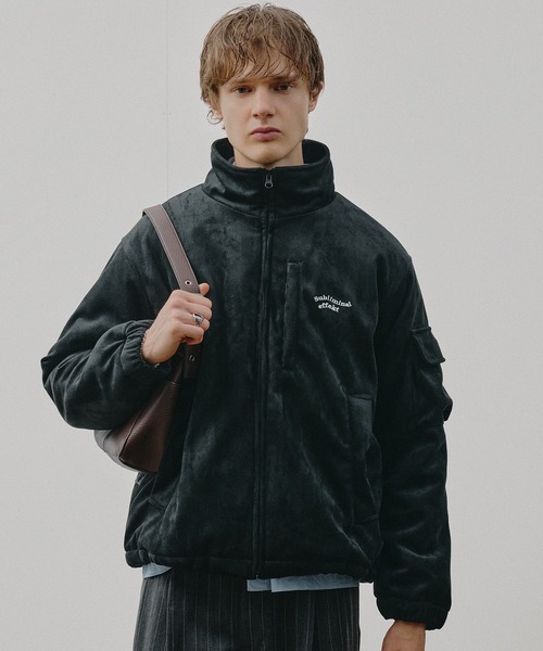 Adoon plain(アドーンプレーン)の「ADDED STAND NECK BOA BLOUSON / スタンドネック裏ボア中綿ブルゾン 【NEW COLOR】(ブルゾン・メンズ・ブラック/ネイビー/チャコールグレー/ベージュ・MEDIUM/LARGE/SMALL)」の14枚目の写真