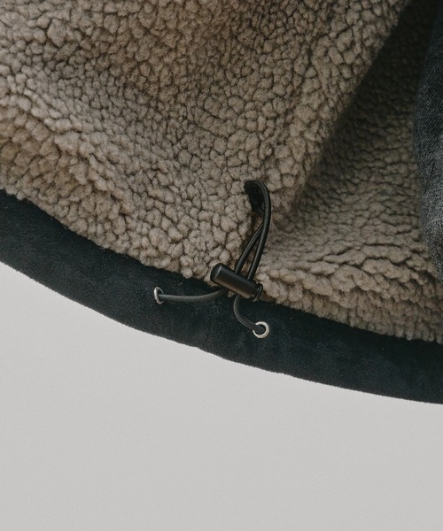 Adoon plain(アドーンプレーン)の「ADDED STAND NECK BOA BLOUSON / スタンドネック裏ボア中綿ブルゾン 【NEW COLOR】(ブルゾン・メンズ・ブラック/ネイビー/チャコールグレー/ベージュ・MEDIUM/LARGE/SMALL)」の22枚目の写真