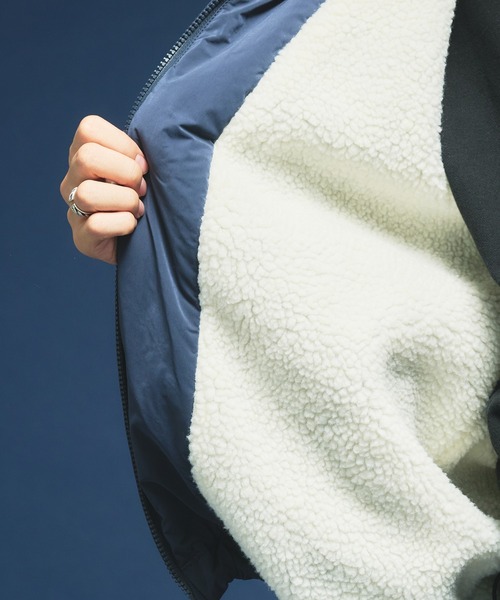 Adoon plain(アドーンプレーン)の「ADDED STAND NECK BOA BLOUSON / スタンドネック裏ボア中綿ブルゾン 【NEW COLOR】(ブルゾン・メンズ・ブラック/ネイビー/チャコールグレー/ベージュ・MEDIUM/LARGE/SMALL)」の12枚目の写真