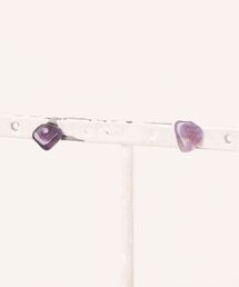 tone | 【rurururu】天然石アメジストの原石ピアス＊14kgf(ピアス（両耳用）)