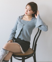 ECREL | フロントホックレイヤードトップス(ニット/セーター)