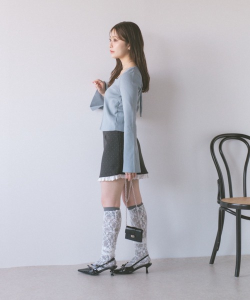 ECREL（エクレール）の「フロントホックレイヤードトップス（ニット/セーター・レディース・ベビーピンク/ライトブルー/ブラック・FREE）」の18枚目の写真