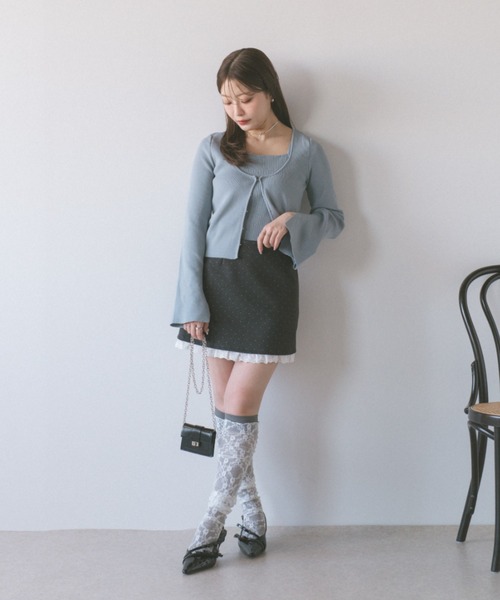 ECREL（エクレール）の「フロントホックレイヤードトップス（ニット/セーター・レディース・ベビーピンク/ライトブルー/ブラック・FREE）」の17枚目の写真