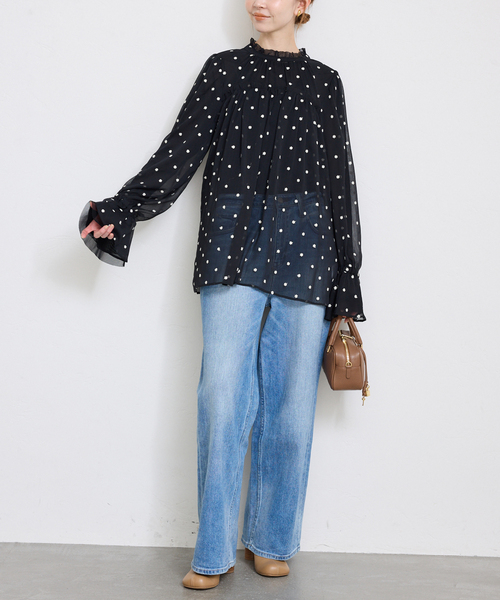 SLOBE IENA（スローブイエナ）の「flower 楊柳ブラウス（シャツ 