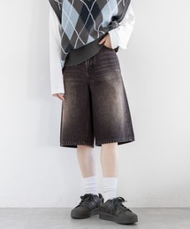 RAGEBLUE | 加工デニムワイドハーフパンツ(デニムパンツ)