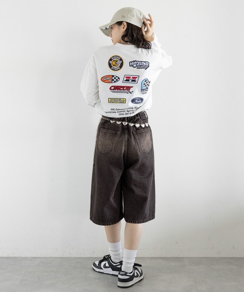RAGEBLUE(レイジブルー)の「カモフラ/加工デニムワイドハーフパンツ(デニムパンツ・レディース・ブラック/カモフラージュ・FREE)」の10枚目の写真
