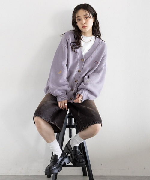 RAGEBLUE(レイジブルー)の「カモフラ/加工デニムワイドハーフパンツ(デニムパンツ・レディース・ブラック/カモフラージュ・FREE)」の9枚目の写真