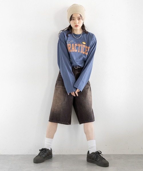 RAGEBLUE(レイジブルー)の「カモフラ/加工デニムワイドハーフパンツ(デニムパンツ・レディース・ブラック/カモフラージュ・FREE)」の15枚目の写真