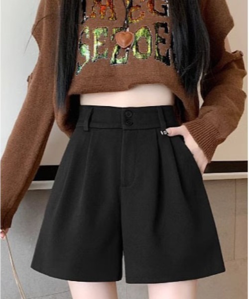 gossip!ロサンゼルス(ゴシップロサンゼルス)の「【サイズあり】フェミニンウールライクバックゴム 厚手タックシンプルカジュアルAラインショートパンツ(ベルト付)秋冬の定番アイテム)(その他パンツ・レディース・ブラック/ブラウン・M/S/L/XL)」の17枚目の写真