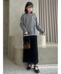 Mila Owen ベルト付パネルニットスカート Mila Owen（ミラオーウェン）の「ベルト付パネルニットスカート