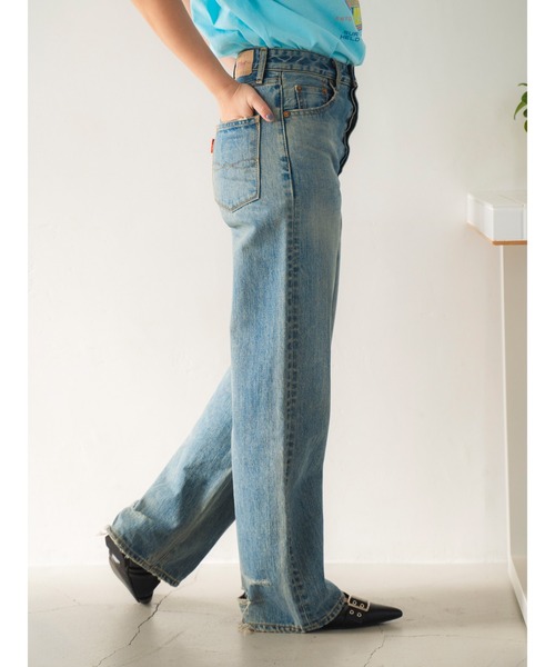 Ungrid（アングリッド）の「ハイウエストルーズストレートデニム（デニムパンツ・レディース・ブルー・24inch/25inch/26inch）」の3枚目の写真