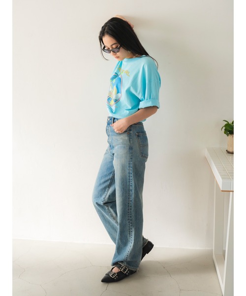 Ungrid（アングリッド）の「ハイウエストルーズストレートデニム（デニムパンツ・レディース・ブルー・24inch/25inch/26inch）」の5枚目の写真