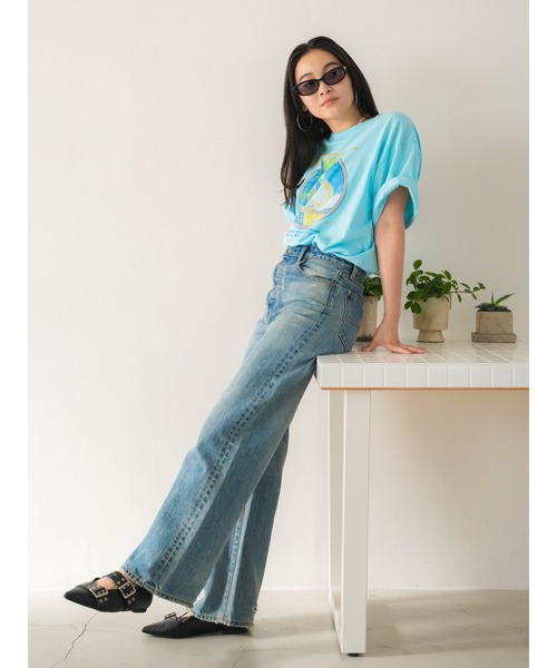 Ungrid（アングリッド）の「ハイウエストルーズストレートデニム（デニムパンツ・レディース・ブルー・24inch/25inch/26inch）」の6枚目の写真