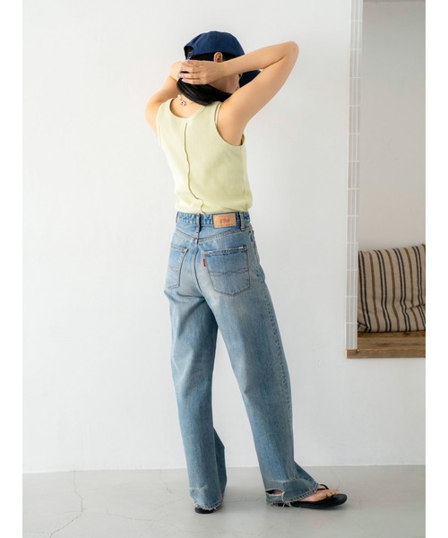 Ungrid（アングリッド）の「ハイウエストルーズストレートデニム（デニムパンツ・レディース・ブルー・24inch/25inch/26inch）」の12枚目の写真