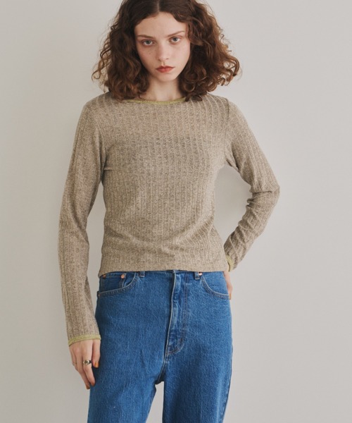 Unitage（ユニテージ）の「メランジリブリンガーCT（Tシャツ/カットソー・レディース・ベージュ/ブルー・FREE）」の14枚目の写真