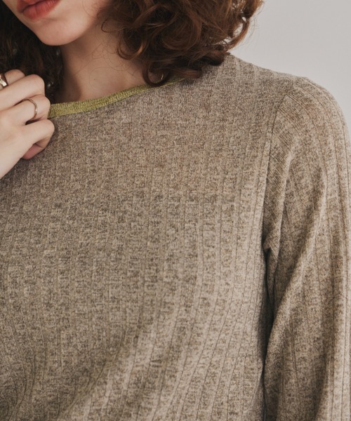 Unitage（ユニテージ）の「メランジリブリンガーCT（Tシャツ/カットソー・レディース・ベージュ/ブルー・FREE）」の11枚目の写真