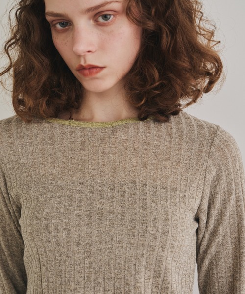 Unitage（ユニテージ）の「メランジリブリンガーCT（Tシャツ/カットソー・レディース・ベージュ/ブルー・FREE）」の10枚目の写真