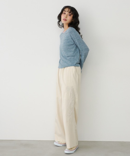 Unitage（ユニテージ）の「メランジリブリンガーCT（Tシャツ/カットソー・レディース・ベージュ/ブルー・FREE）」の9枚目の写真