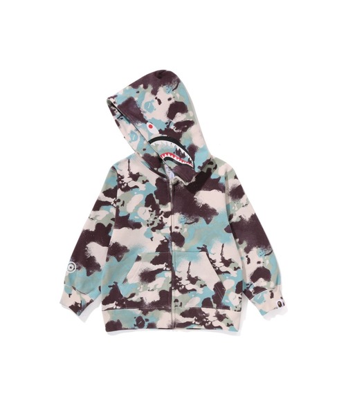 BAPE カモフラージュ クロップドパーカー MAP CAMO SHARK ZIP HOODIE（パーカー）｜A BATHING APE（アベイシング